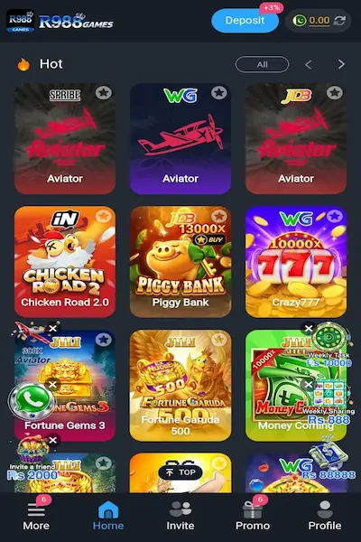 R988 Game interface