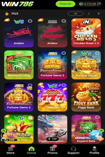 Win786 Game interface